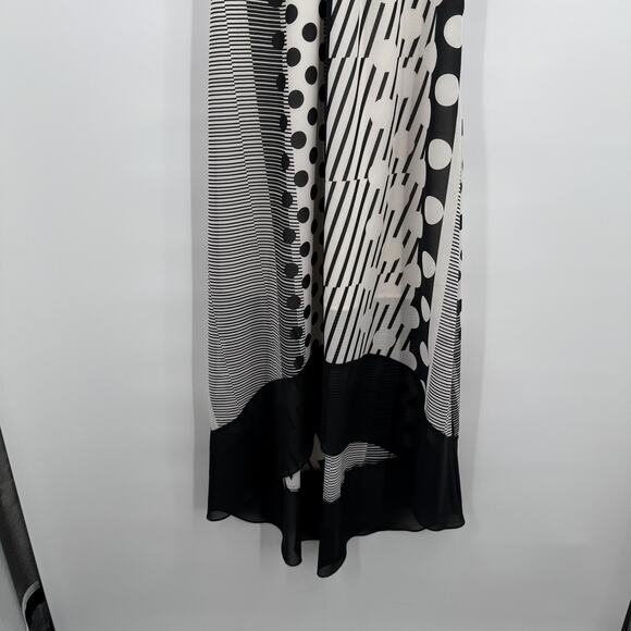 Maeve Dress Womens 4 Black White Halter Maxi High Low Belted Anthropologie - Picture 3 of 10